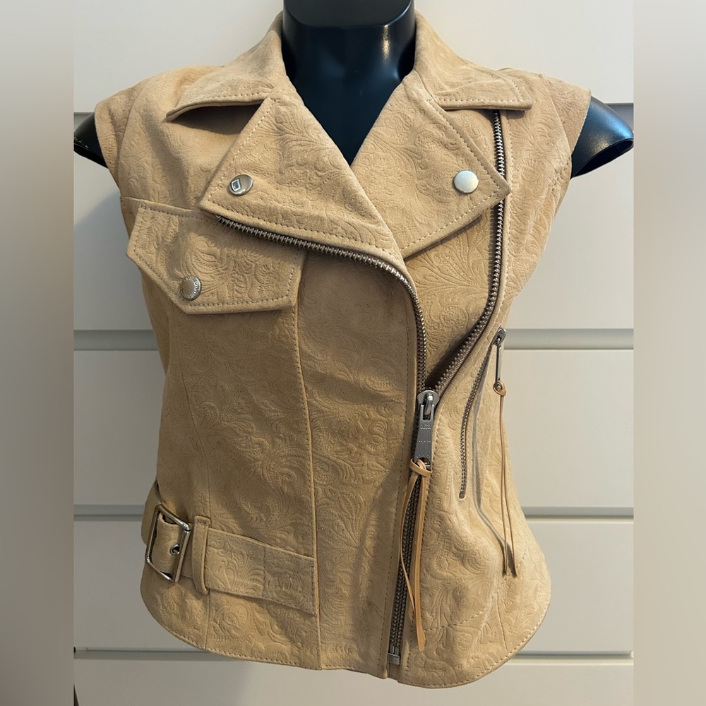 Diesel Brand Lamb Leather Vest Size Small